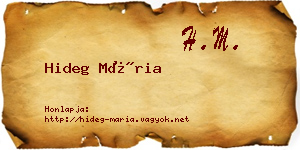 Hideg Mária névjegykártya