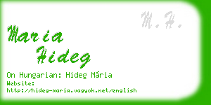 maria hideg business card